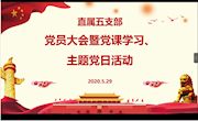 直属五支部召开党员大会暨党课学习、主题党日活动